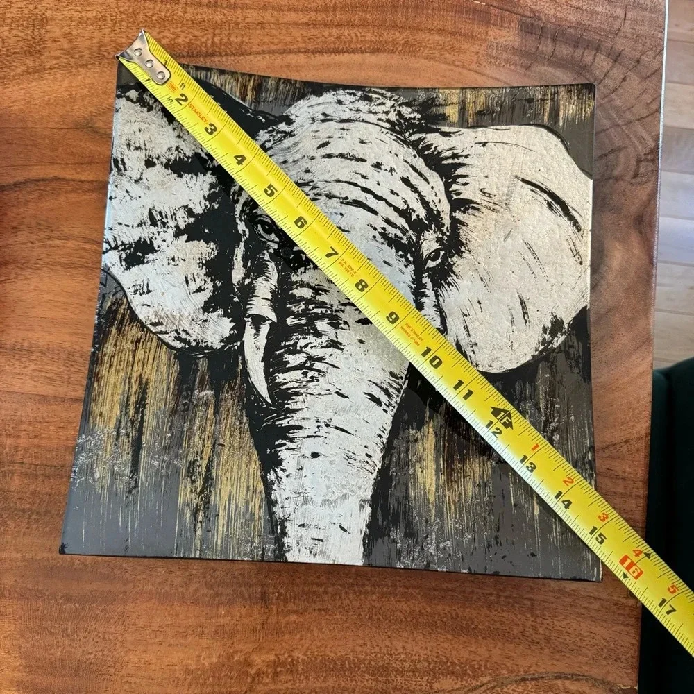 Glass Elephant Curved Serving Tray - Square